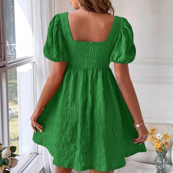 Boho Puff Sleeve Ruffle Mini Dress - Picture 5 of 9